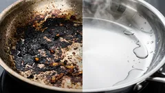 高価な化学薬品を使わずにフライパンの焦げ付きを落とす方法：1時間で新品のようにする安価な溶液